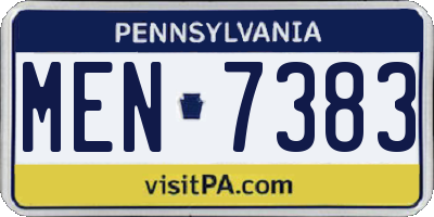 PA license plate MEN7383