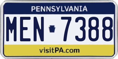 PA license plate MEN7388