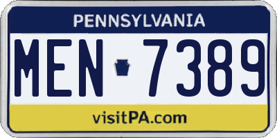 PA license plate MEN7389
