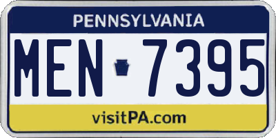 PA license plate MEN7395
