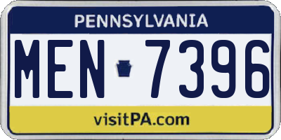 PA license plate MEN7396