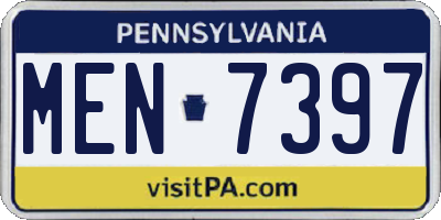 PA license plate MEN7397
