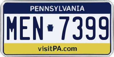 PA license plate MEN7399