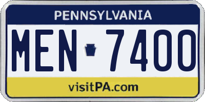 PA license plate MEN7400