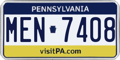 PA license plate MEN7408