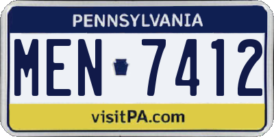 PA license plate MEN7412
