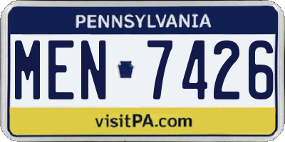 PA license plate MEN7426