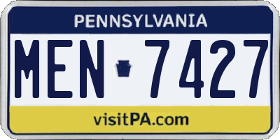 PA license plate MEN7427