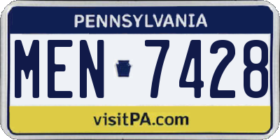 PA license plate MEN7428