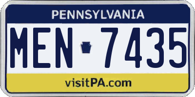 PA license plate MEN7435