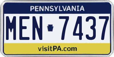 PA license plate MEN7437