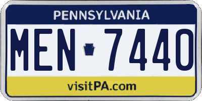 PA license plate MEN7440