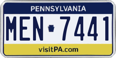 PA license plate MEN7441