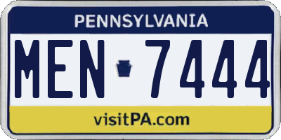 PA license plate MEN7444
