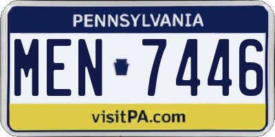 PA license plate MEN7446