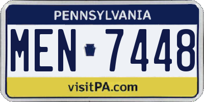 PA license plate MEN7448