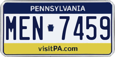 PA license plate MEN7459