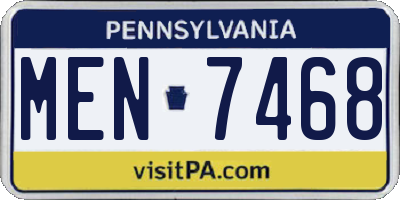 PA license plate MEN7468