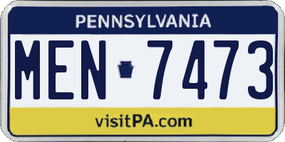 PA license plate MEN7473
