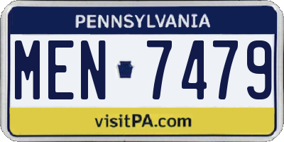 PA license plate MEN7479