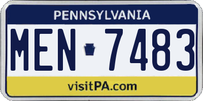 PA license plate MEN7483