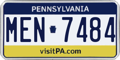 PA license plate MEN7484