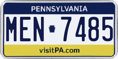 PA license plate MEN7485