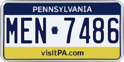 PA license plate MEN7486