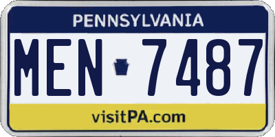 PA license plate MEN7487
