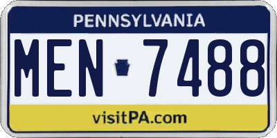 PA license plate MEN7488