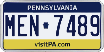 PA license plate MEN7489