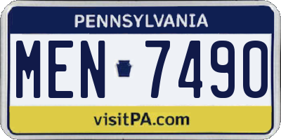 PA license plate MEN7490