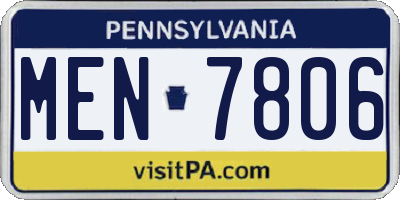 PA license plate MEN7806