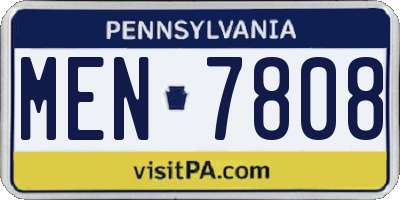 PA license plate MEN7808
