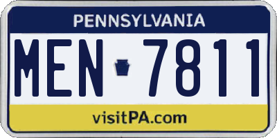 PA license plate MEN7811