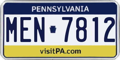 PA license plate MEN7812