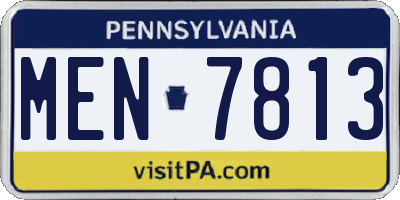 PA license plate MEN7813
