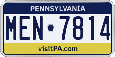 PA license plate MEN7814