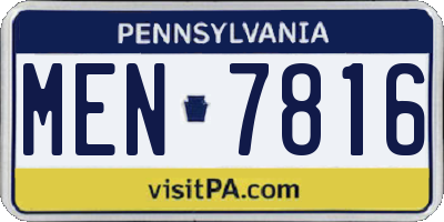 PA license plate MEN7816