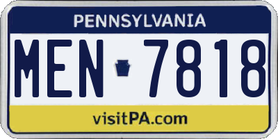 PA license plate MEN7818