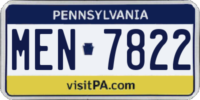 PA license plate MEN7822