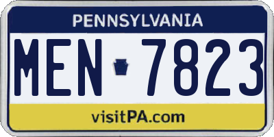 PA license plate MEN7823