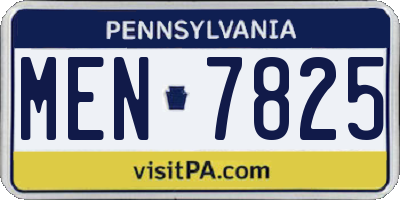 PA license plate MEN7825