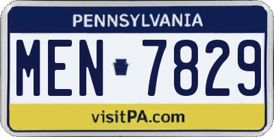 PA license plate MEN7829