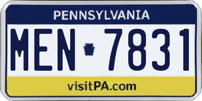 PA license plate MEN7831