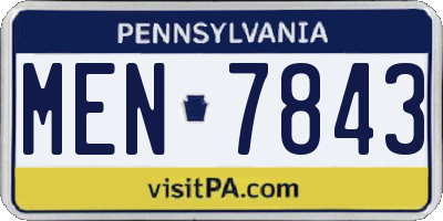PA license plate MEN7843