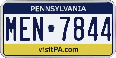 PA license plate MEN7844