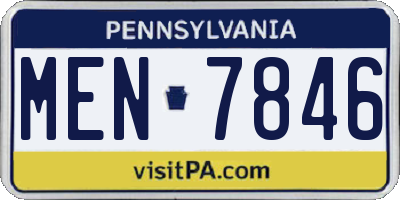 PA license plate MEN7846