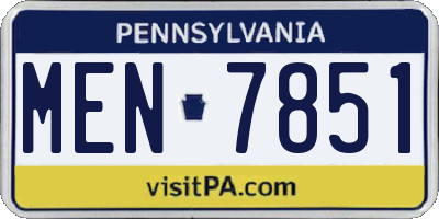 PA license plate MEN7851