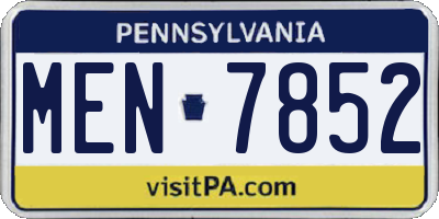 PA license plate MEN7852